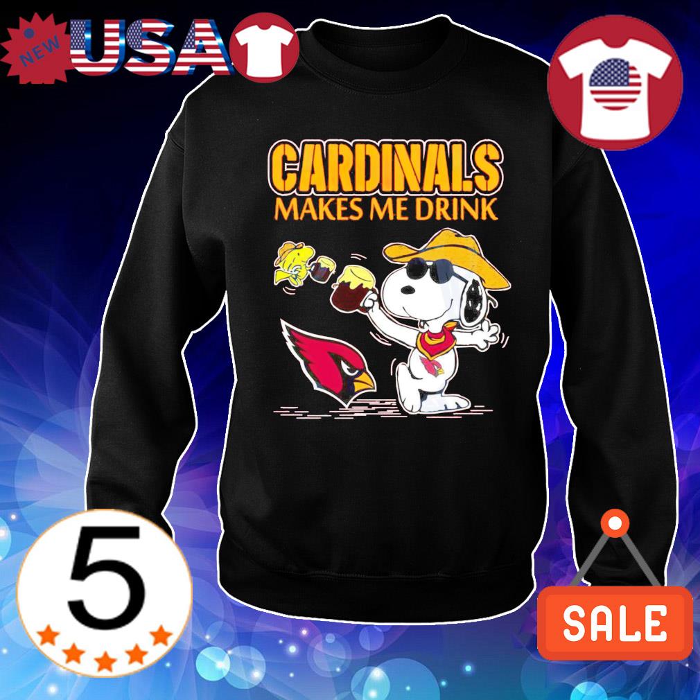 Cardinals Snoopy Make Me Drink shirt, hoodie, sweater, long sleeve